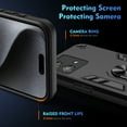 thumbnail image 4 of Designed for Motorola Edge 40 Neo Case, Military Grade Protective Phone Case Rugged Hard PC + Soft TPU Cover with Enhanced Metal Ring Kickstand [Support Magnet Mount], Black, 4 of 7