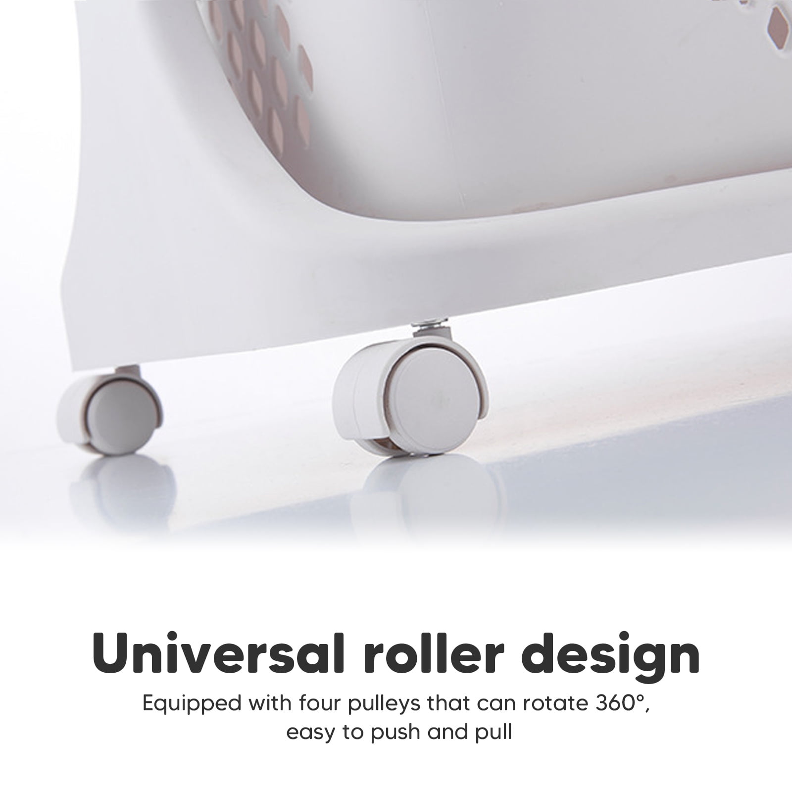 17"×13"×43" 3-Tier Laundry Hamper Basket Sorter with Wheels Small Clothes Storage Organizer Shelf Rolling Cart for One Person