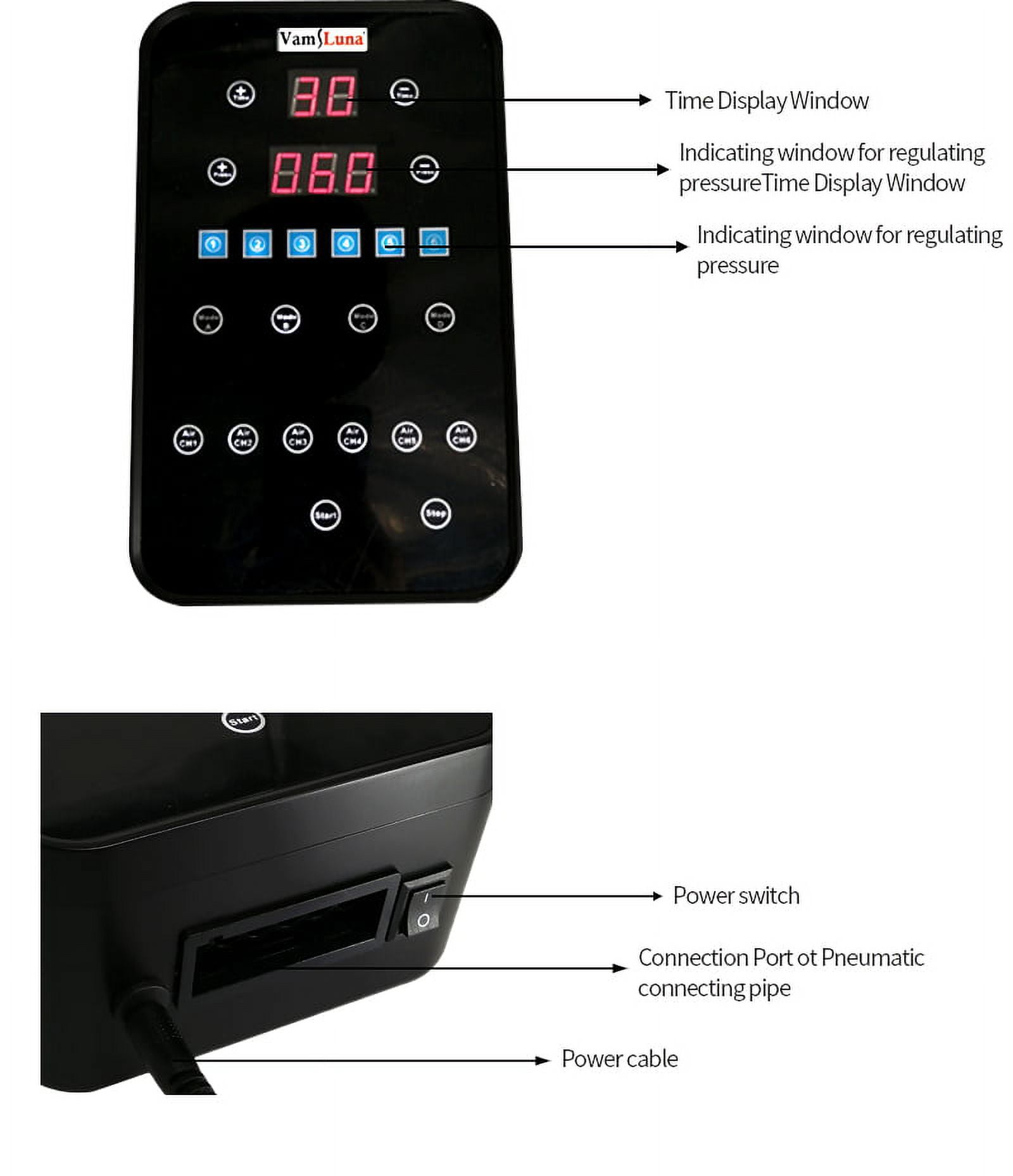 Presoterapia Air Compression Leg Massager Wraps 6 Chambers With LCD For Foot Calf Massage Recovery Therapy Blood Circulation