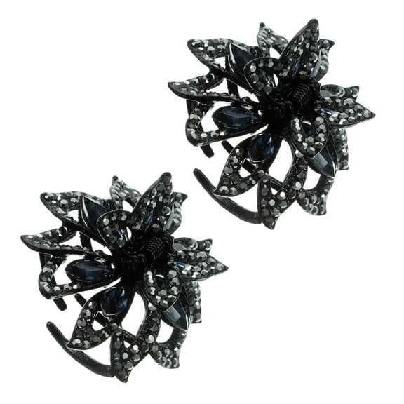 WHAMVOX 2pcs Rhinestone Claw Hair Clips Flower Hair Claw Clip Decorative Small Claw Clip