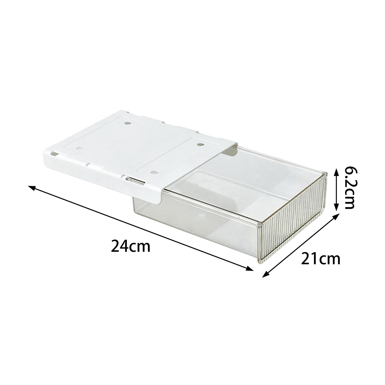 Baoblaze Under Desk Drawer Organizer Pen Holder Stationery Tray Invisible Durable Storage clear large
