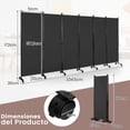 thumbnail image 3 of Costway Biombo de 6 Paneles Separador de Ambientes Plegable con Ruedas Bloqueables Divisor para Salón y Dormitorio 334,5 x 30 x 172 cm, 3 of 10