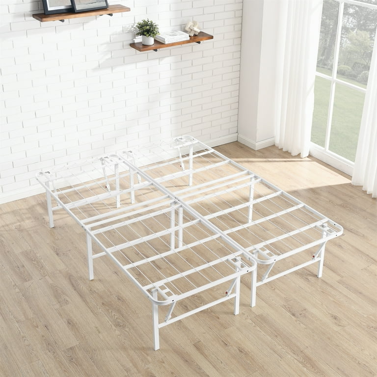 Mainstays bed frame platform size foldable metal steel deals