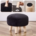 thumbnail image 7 of Round Mushroom Footstool Ottoman – Rabbit Wool Upholstered Small Stool with Solid Wood Legs, Cute Shoe Changing Stool, Step Stool, Sofa Footrest for Living Room & Bedroom Black, 7 of 7
