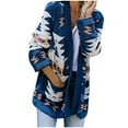 thumbnail image 1 of Cardigans, Chandails et Manteaux à Manches Longues Ouverts à l'Avant pour Femmes avec Poches (Bleu, TTG), 1 of 3