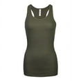 thumbnail image 3 of Sofra Women's Ribbed Knit Racerback Cotton Active Tank Top, 3 of 4