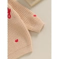 thumbnail image 6 of Baby Boy Girl Sweater Letter Heart Embroidery Crew Neck Long Sleeve Pullovers Fall Toddler Valentine's Day Clothes Jumpers Tops, 6 of 9