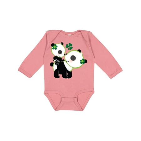 

Inktastic Irish Panda Mom and Cub St Patricks Day Gift Baby Boy or Baby Girl Long Sleeve Bodysuit