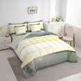 thumbnail image 3 of Castle Fairy Vintage Stripes Twin Bedding Sets,Grey Yellow Bedding Comforter Set, 3 of 8