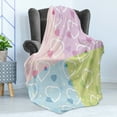 thumbnail image 4 of Valentine Soft Flannel Fleece Throw Blanket, Big Little Heart Motifs on Colorful Background with Dots Romance Love Theme, Cozy Plush for Indoor and Outdoor Use, 50" x 70", Multicolor, by Ambesonne, 4 of 5