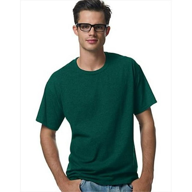 Hanes 5170 Comfortblend Ecosmart T-Shirt à Col Ras du Cou pour Hommes Taille Medium, Vert Forêt Profond.