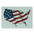 thumbnail image 3 of World Map Cutting Board, Graphic United States Flag American Federations Stars National Print, Decorative Tempered Glass Cutting and Serving Board, Small Size, White Red Blue, by Ambesonne, 3 of 5