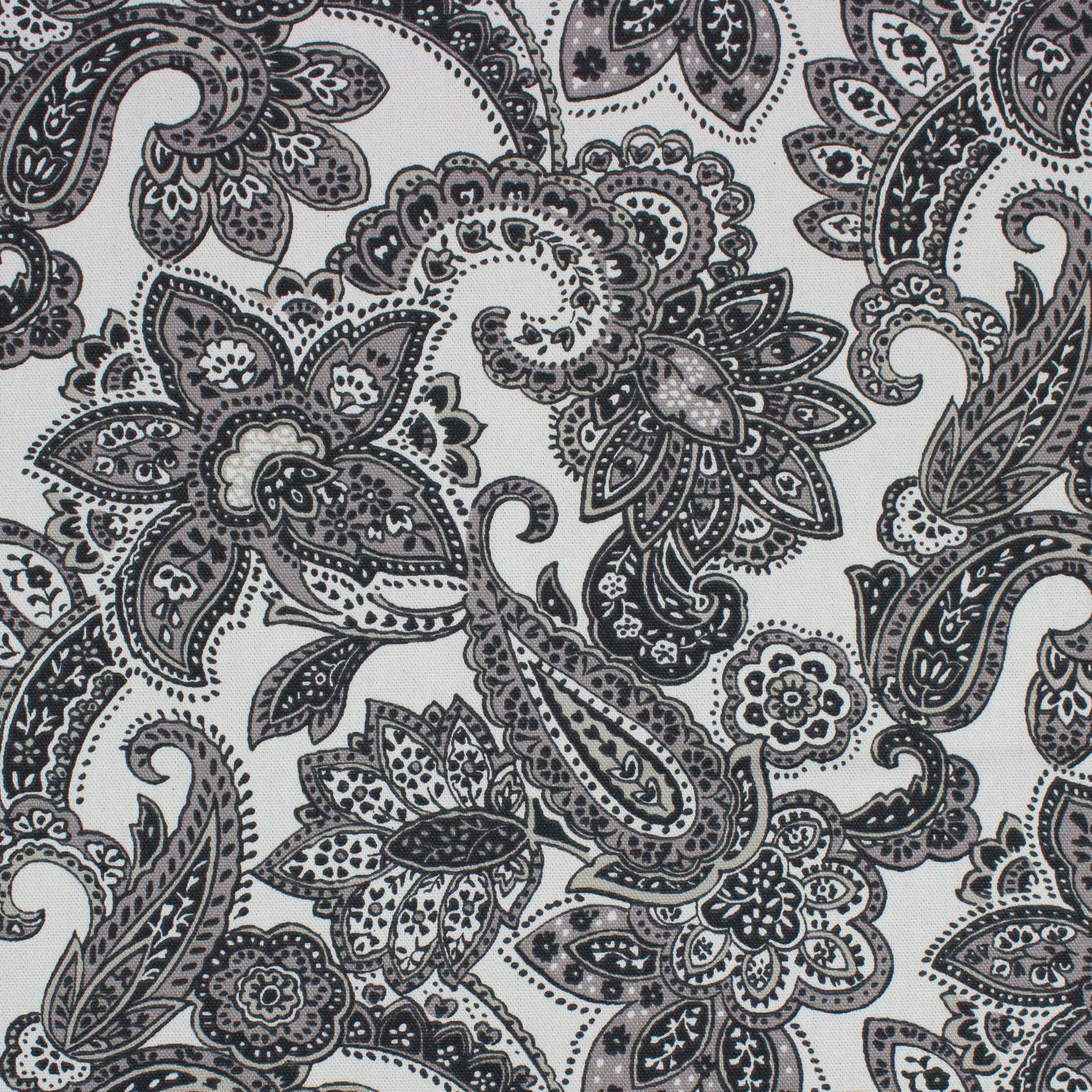 (2 pack) Better Homes & Gardens 100% Cotton Paisley Jacobean Grey, 2 Yard Precut Fabric