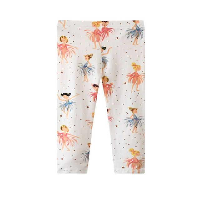 CNKOO Leggings Basiques en Coton pour Filles 2-7 Ans Enfants Automne et Hiver Imprimé Dessin Animé Extensible
