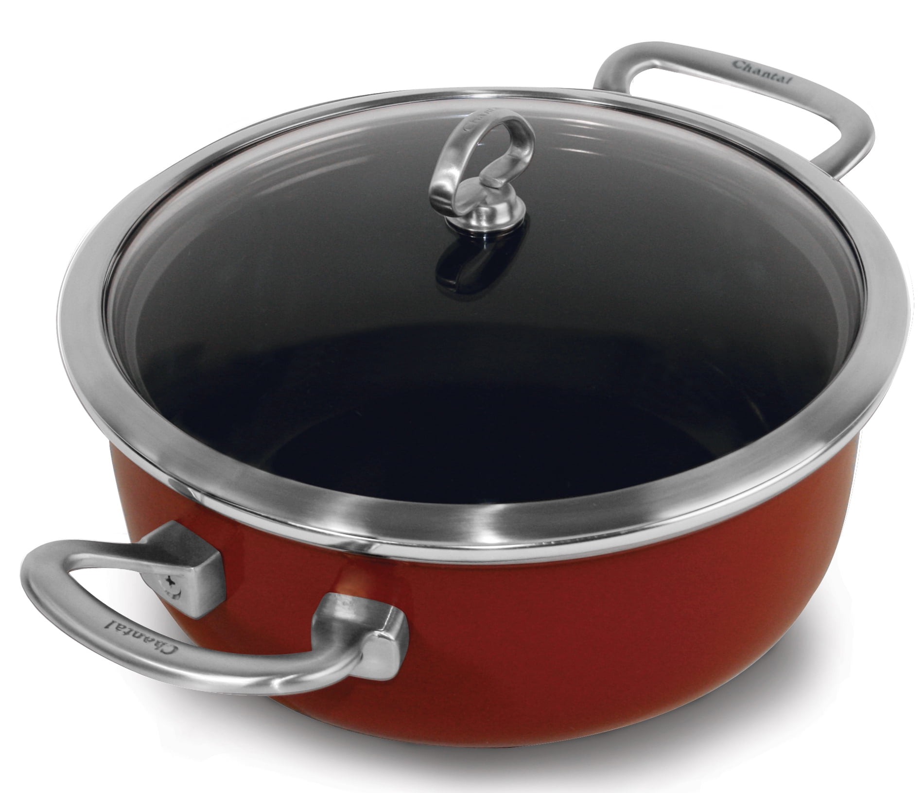 Chantal Chili Red Copper Fusion Dutch Oven with Lid 4 Quart