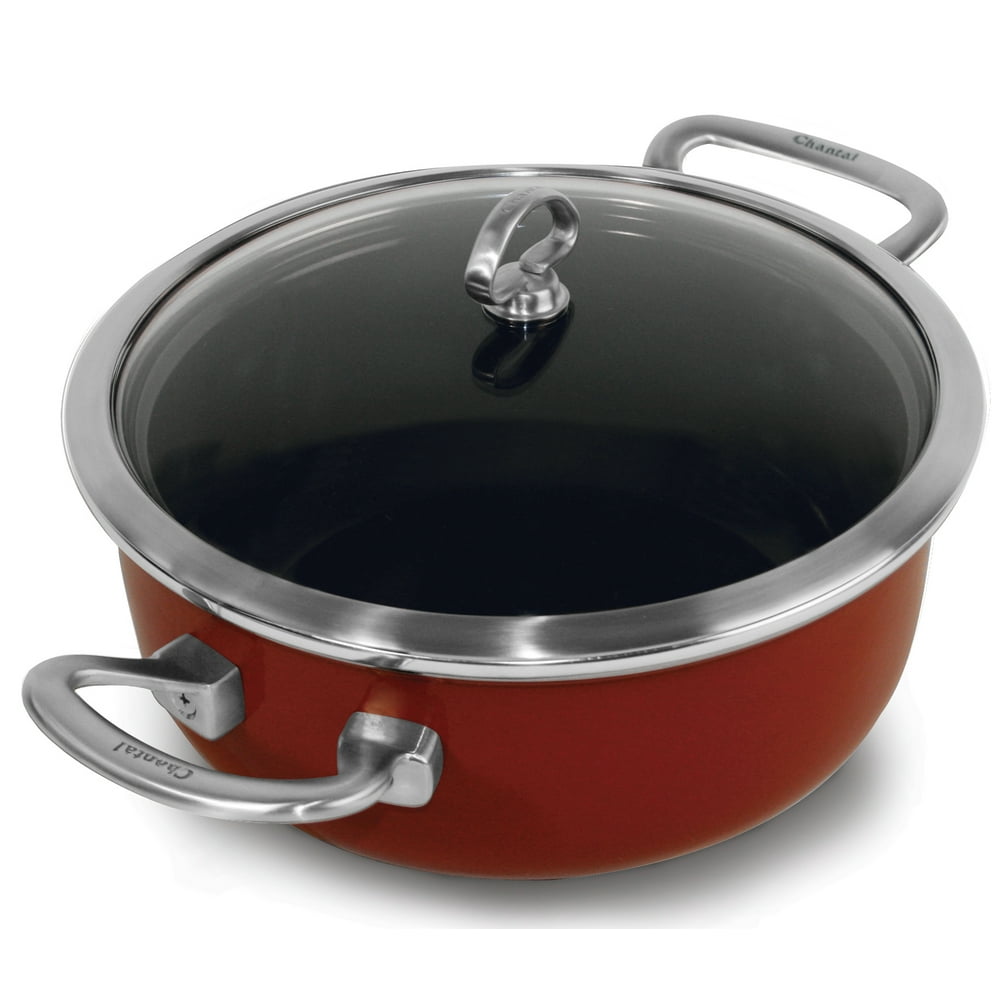 Chantal Chili Red Copper Fusion Dutch Oven with Lid 4 Quart - Walmart