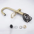 thumbnail image 5 of Grifo de cocina tirable de arco alto - acero inoxidable de agujero único, grifo de fregadero moderno (oro cepillado) ​, 5 of 5