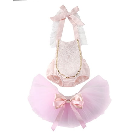 

Fanvereka Infant Baby Girl Lace Ruffle Romper Floral Embroidery Bodysuit One Piece