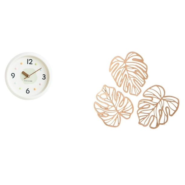 Reloj De Pared Moderno Con Hojas De Palmera, Creativo, Silencioso, Con Números Grandes, Adorno Decorativo De Madera Para El Hogar, La Oficina, El Estudio, La Decoración De La Selva Tropical.