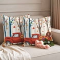 thumbnail image 2 of Fall Red Truck Outdoor Waterproof Pillow Covers, Thanksgiving Pumpkin Maple Leaf Turkey Decorative Square Throw Pillowcase Sofa Cushion Sham for Patio/Couch/Chair, 20"x20" 2 Pack, 2 of 8