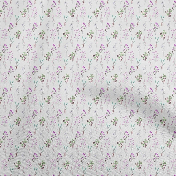 oneOone Cotton Cambric Purple Fabric Watercolor Floral Fabric For Sewing Printed Craft Fabric By The Yard 42 Inch Wide