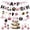 A, variant on Halloween Cake Topper and Cupcake Pick Set with Pink Pumpkin Ghost and Spider Web Designs for Spooky Dessert Table and Party Food Displays