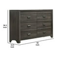 thumbnail image 5 of 6 Drawer Wooden Dresser with Metal Pulls and Arched Base, Gray, 5 of 5