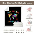 thumbnail image 5 of Map Blanket One Nation Under God Fleece Throw Blankets Black Colorful Map Fluffy Blanket Map Sherpa Throws and Blankets (Throw 50"x60"), 5 of 6