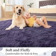 thumbnail image 2 of Softlife Super Soft Rug For Living Room Fluffy Rugs For Dorm Room Cute Plush carpet For Bedroom,8' x 10',Gray Purple, 2 of 7