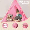 thumbnail image 3 of Carpa tipo tipi Wilwolfer rosa para niños con luces y bandera, paquete de 4, 3 of 8