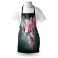 thumbnail image 3 of Floral Apron Orchid Flower with Butterfly Soft Fresh Spring Nature Theme Art Photo, Unisex Kitchen Bib Apron with Adjustable Neck for Cooking Baking Gardening, Baby Pink and Jade Green, by Ambesonne, 3 of 3