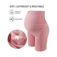 thumbnail image 4 of Spencer Women's Maternity Bike Shorts Yoga Leggings Over The Belly Bump Pregnancy Workout Running Active Athletic Shorts with Pockets (L, Pink), 4 of 9