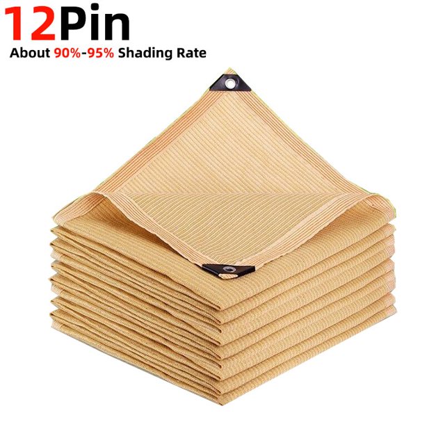 4 Kinds of Style Thicken 12Pin Anti-UV 90% Shading Rate HDPE Sun Shade Net Pergola Camping Mesh Outdoor Awnings Swimm Pool Cover1x4m He Qiyong unisex