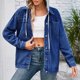 thumbnail image 5 of Puntoco Chaqueta Vaquera Retro Con Capucha Desmontable Y Estilo Informal A La Moda Para Mujer, 5 of 6