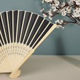 thumbnail image 5 of BalsaCircle 5 Black Silk Folding Hand Fans Wedding Favor Birthday, 5 of 6