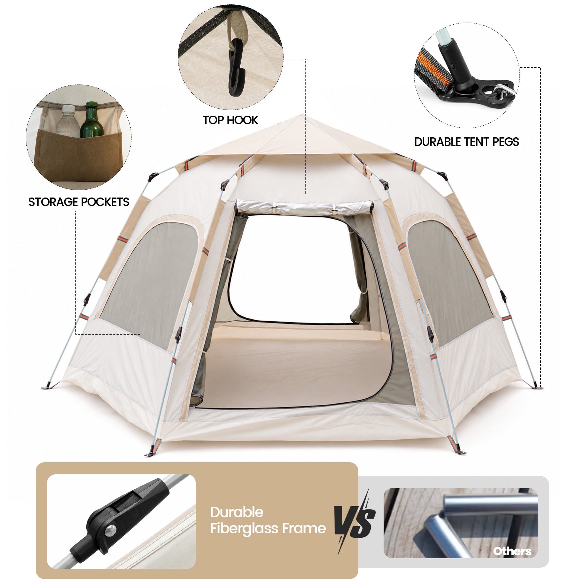 iregro wurfzelt Automatisches sechseckiges Zelt, Urlaubsgrill im Freien, regensicheres, verdicktes Campingzelt, 3-4 Personen Sport & Freizeit HIGH PEAK Deckenschlafsack Ranger Cat_Lvl_2: Cityräder Wähle Deine Größe:UY