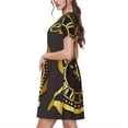 thumbnail image 2 of Fotbe 2025 New Year Vestido Largo de Moda para Mujer, Vestido Tipo Camiseta con Manga Corta y Estilo Casual a Rayas y Bloques de Color, 2 of 6