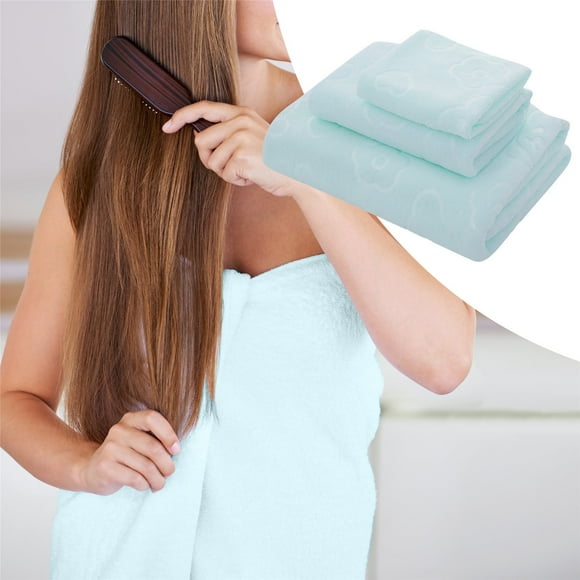 Harpily 3 Sizes Towel Sets Bathroom Bathtowel Hand Towel Solid Color Light Yellow