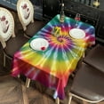 thumbnail image 2 of Rainbow Tie Dye Mandala Pattern Rectangle Tablecloth 60"x120",Waterproof Polyester Rectangle Table Cloth, Wipeable Spillproof Polyester Tablecloth for Dining, Camping, Indoor and Outdoor, 2 of 6