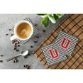 thumbnail image 3 of Letter U Monogram - Houndstooth Black Foam Coaster Set of 4, 3 of 3