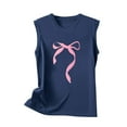 thumbnail image 3 of fatyb Women's Casual Tank Tops Bow Print Sleeveless Graphic Tee Crew Neck Loose Summer Comfy Tshirts, 3 of 4