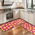 thumbnail image 3 of Kitchen Rugs Sets Of 2,Yellow Lemon Fruit Slices Pink Pattern Anti Fatigue Kitchen Mat Rugs Non Slip Washable,Decorative Kitchen Floor Mats for Kitchen,Sink,Laundry,17"x47"+17"x47", 3 of 5