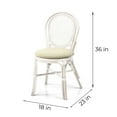 thumbnail image 2 of Denver Dining Wicker Side Chair with Cream Cushion Handmade Rattan, White, 2 of 9