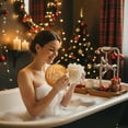 thumbnail image 2 of Yhmxh Christmas Bath Loofah Santa Claus Xmas Tree Mesh Pouf Shower Sponge Body Scrubber Exfoliator for Bathroom Tools, Loofah Exfoliating Back Bath Sponge Shower Scrubber Luffa for Men Women, 2 of 6