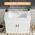 thumbnail image 5 of 36 Inch Bathroom Vanity with Sink, Freestanding Wooden Bathroom Vanity with 2 Doors and Metal Legs, Bathroom Cabinet Vanity with Ceramic Sink (Paint, 36), 5 of 10