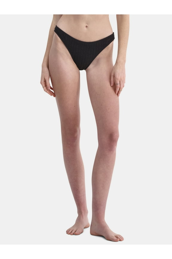 Women's Herringbone Crinkle Bikini Bottoms, Sizes XXS-XXL