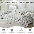 thumbnail image 6 of Eurhowing Stretchable Sofa Cover for 3-Cushion Couches, Reversible Non-Slip L-Shaped Sectional Slipcover, Washable Furniture Protector for Pets & Kids, 71"×102", Black, 6 of 9