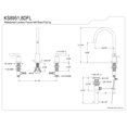 thumbnail image 2 of Kingston Brass KS8958DFL  Widespread Bathroom Faucet with Brass Pop-Up, Brushed Nickel, 2 of 5