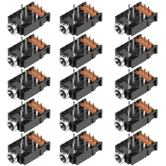 15Pcs PCB Mount 3.5mm 8 Pin Socket Stereo Jack Audio Video Connector PJ-3F07-8P