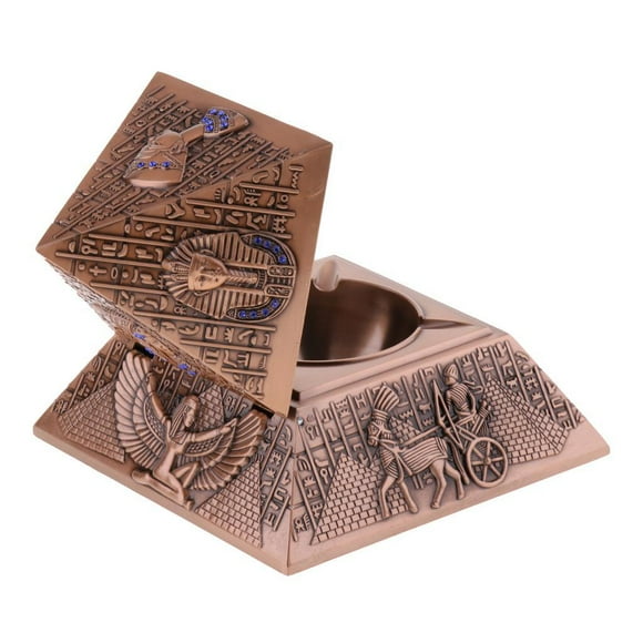 Unique Exquisite Windproof Pyramid Business Gift / Retro Pyramid Jewelry Storage Box Table Home Decor Copper